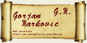 Gorjan Marković vizit kartica